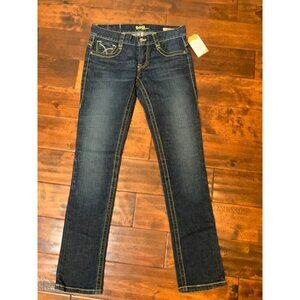 tag Jeans Dark Wash ID# 1067 Straight Skinny Blue Denim Jeans, Size 28
